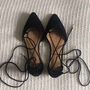 Mossimo Black & Gold Lace Up Flats